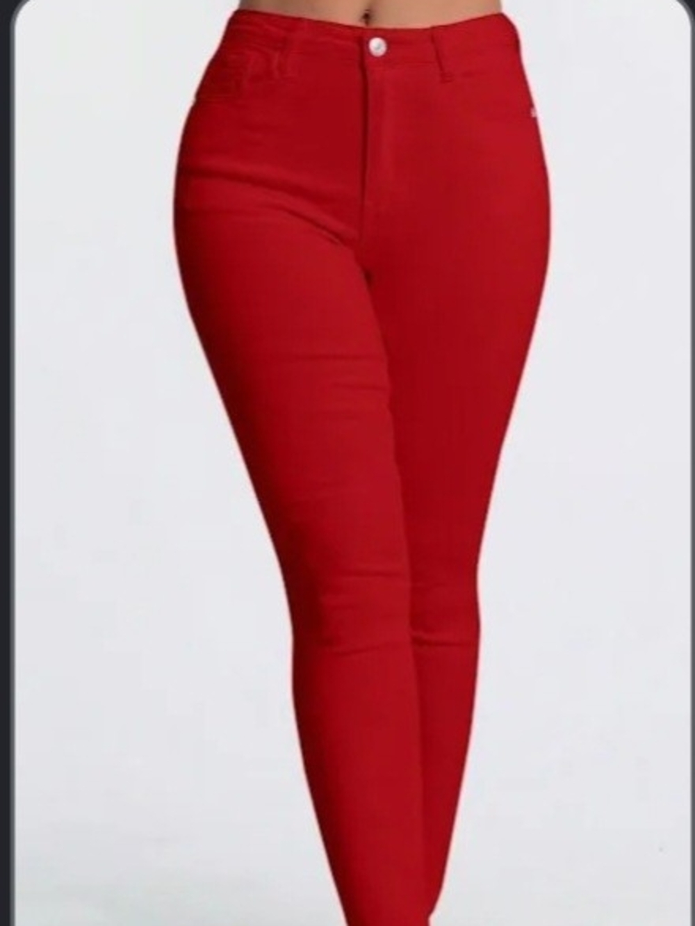 High-Rise Straight Leg Jeans in Bold Red